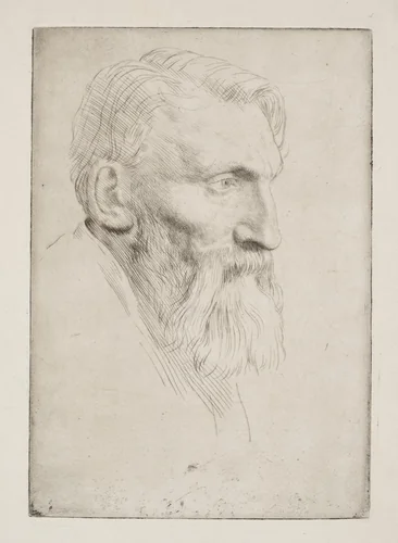Auguste Rodin by Alphonse Legros, print, 1857-1911
