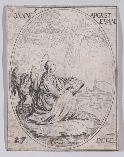 S. Jean, apôtre et évangéliste (St. John, Apostle and Evangelist), December 27th, from "Les Images De Tous Les Saincts et Saintes de L'Année" (Images of All of the Saints and Religious Events of the Year) by Jacques Callot, print, 1636