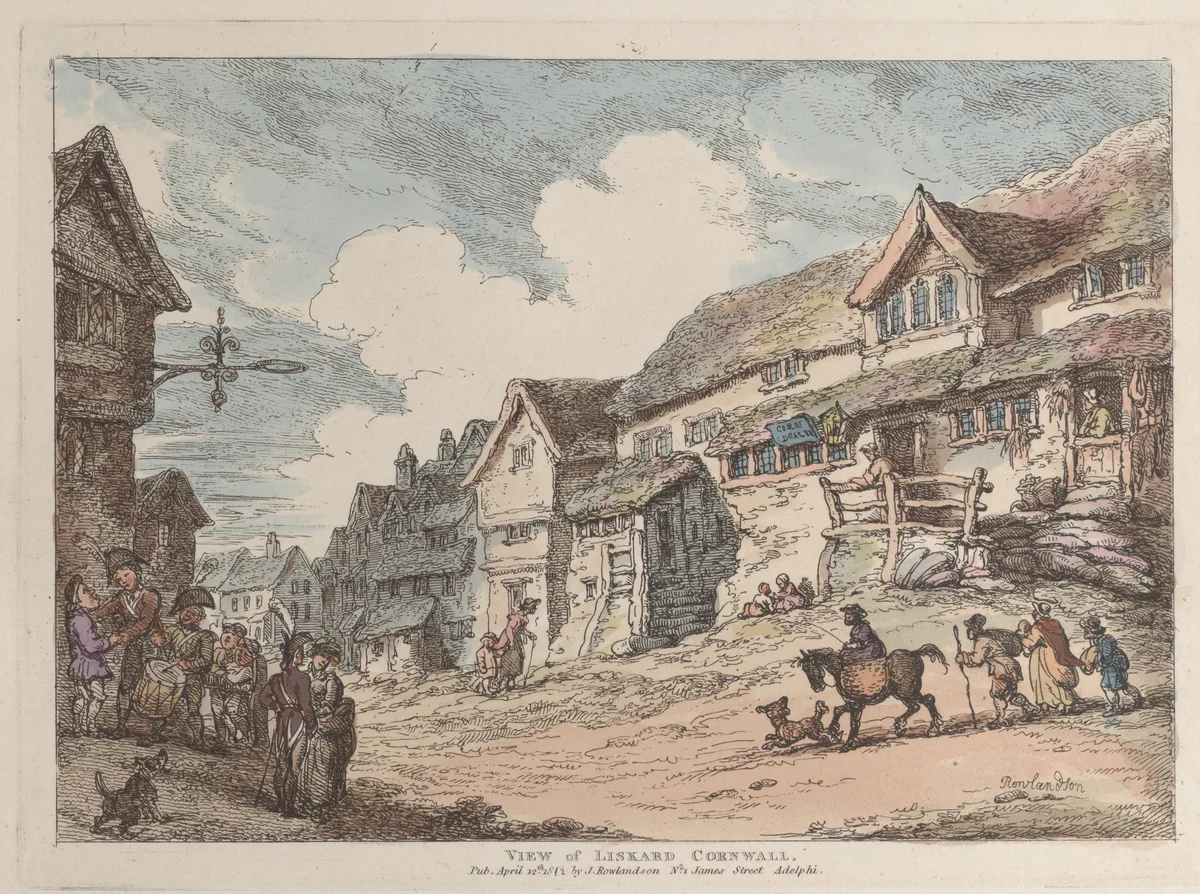 View of Liskard, Cornwall by Thomas Rowlandson, print, 1812