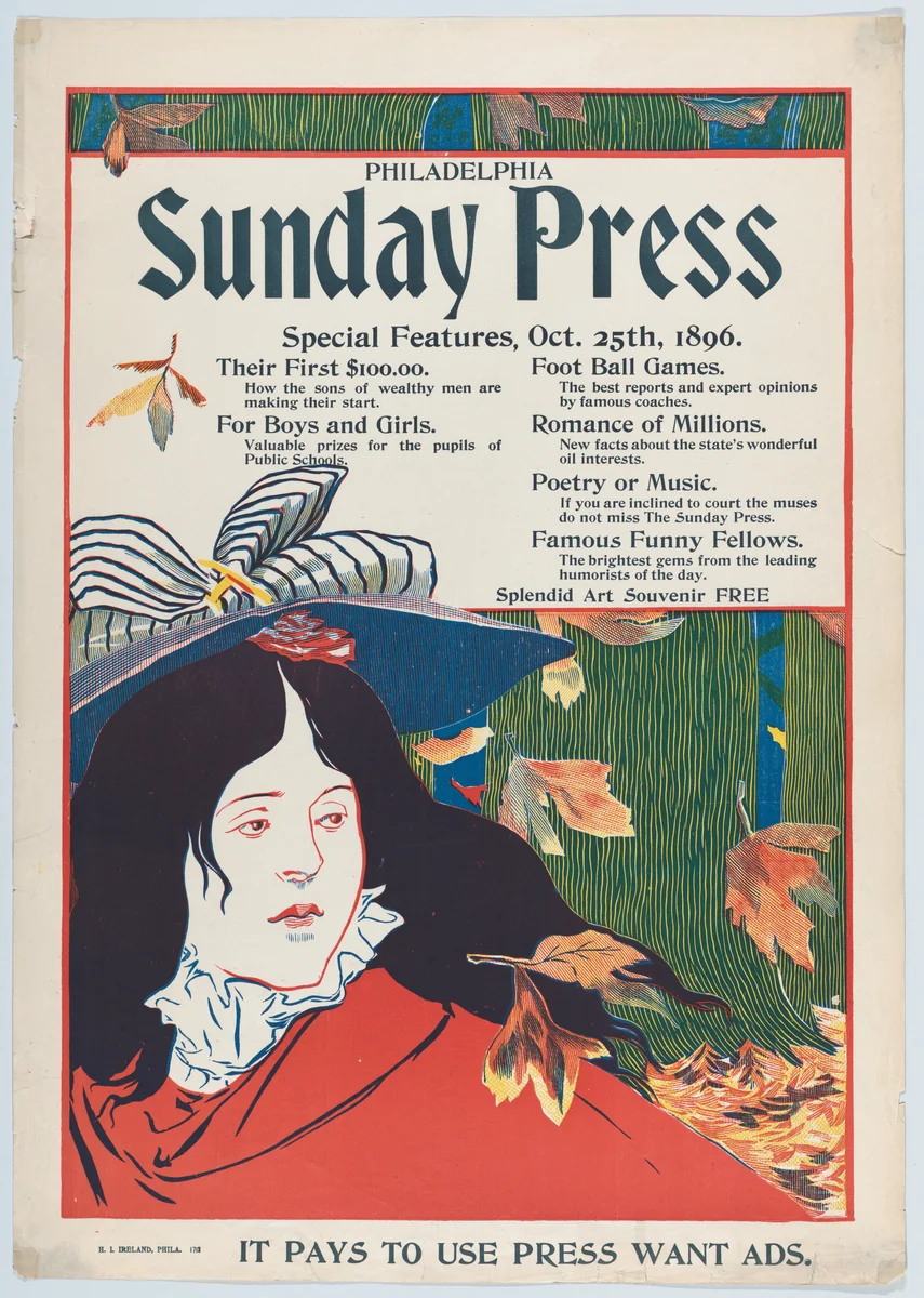 Sunday Press, October, 1896 by George Reiter Brill, print, 1896