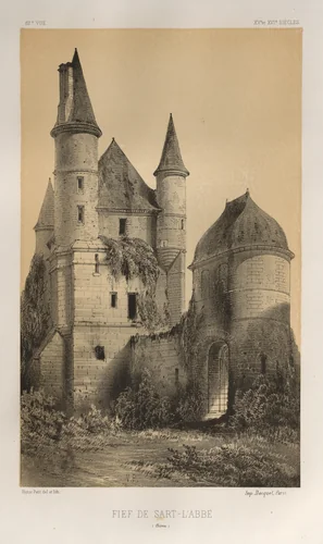 Architecture Pittoresque ou Monuments des XVeme. Et XVIeme. Siecles: Chateaux de France des XV et XVI Siecles: Pl. 82, Fief de Sart-l'Abbé (Aisne) by Victor Petit, print, 1860