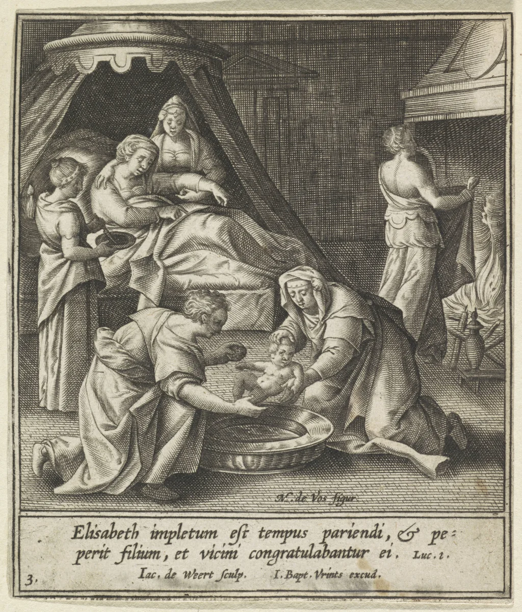 Geboorte van Johannes de Doper by Unknown, print, 1580-1600