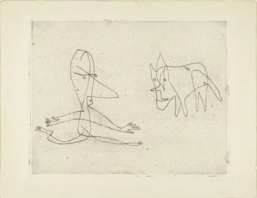 Why Does He Run? (Was läuft er?) by Paul Klee, print, 1932
