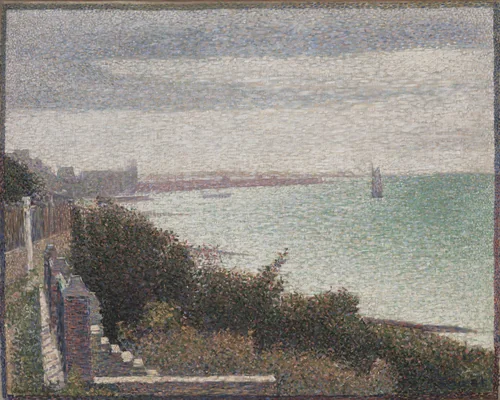 Grandcamp, Evening by Georges-Pierre Seurat, painting, 1885