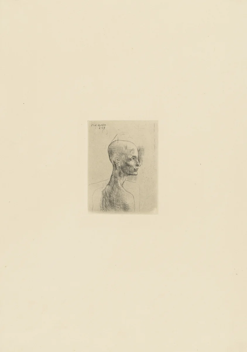 Bust of a Man (Buste d'homme) from the Saltimbanques series by Pablo Picasso, print, 1905