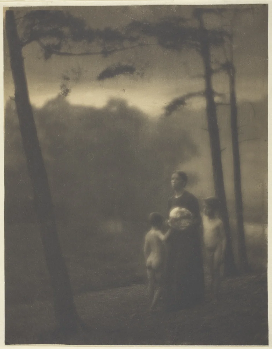 Evening—Mother and Boys by Clarence H. White, photograph, 1905