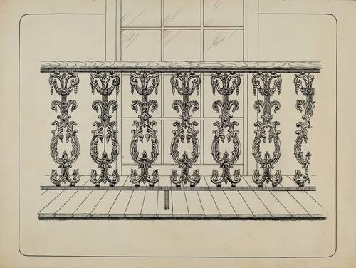Cast Iron Balcony Rail by Ray Price, index of american design, 1936