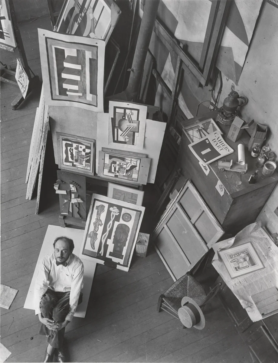Leger's Studio with Assistant by André Kertész, photograph, 1927