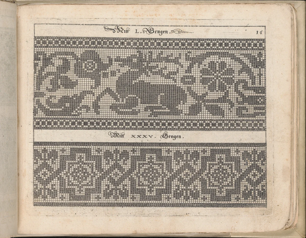 Schön Neues Modelbuch (Page 21 recto) by Johann Sibmacher, book, 1597