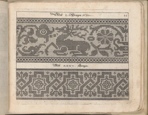 Schön Neues Modelbuch (Page 21 recto) by Johann Sibmacher, book, 1597