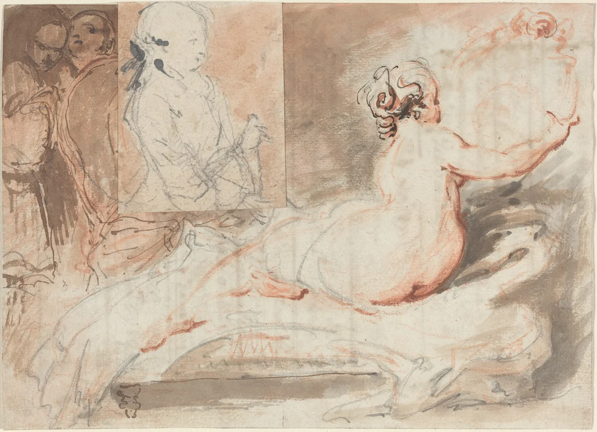 Figure Sketches by Gabriel de Saint-Aubin, drawing, 1724-1780