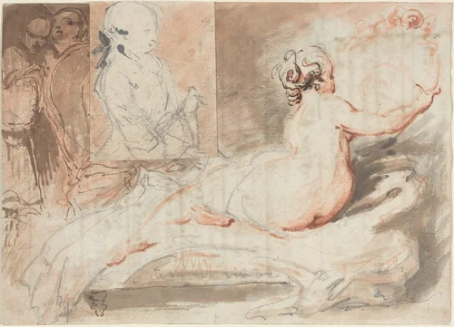 Figure Sketches by Gabriel de Saint-Aubin, drawing, 1724-1780