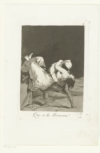 Ze droegen haar weg by Francisco de Goya, print, 1797-1799