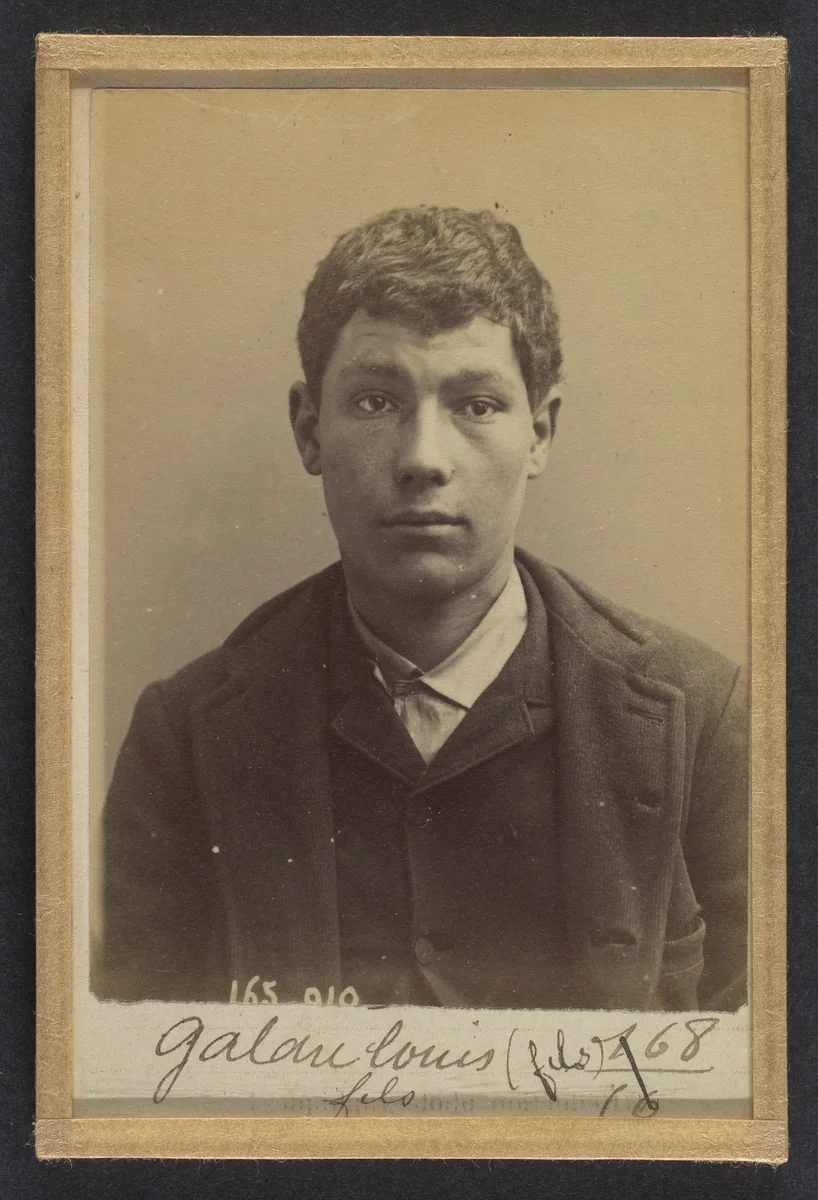 Galau. Charles. 18 ans, né à Nogent s/Marne (Seine). Charron. Cris séditieux. Anarchiste. 21/2/91. by Alphonse Bertillon, photograph, 1891
