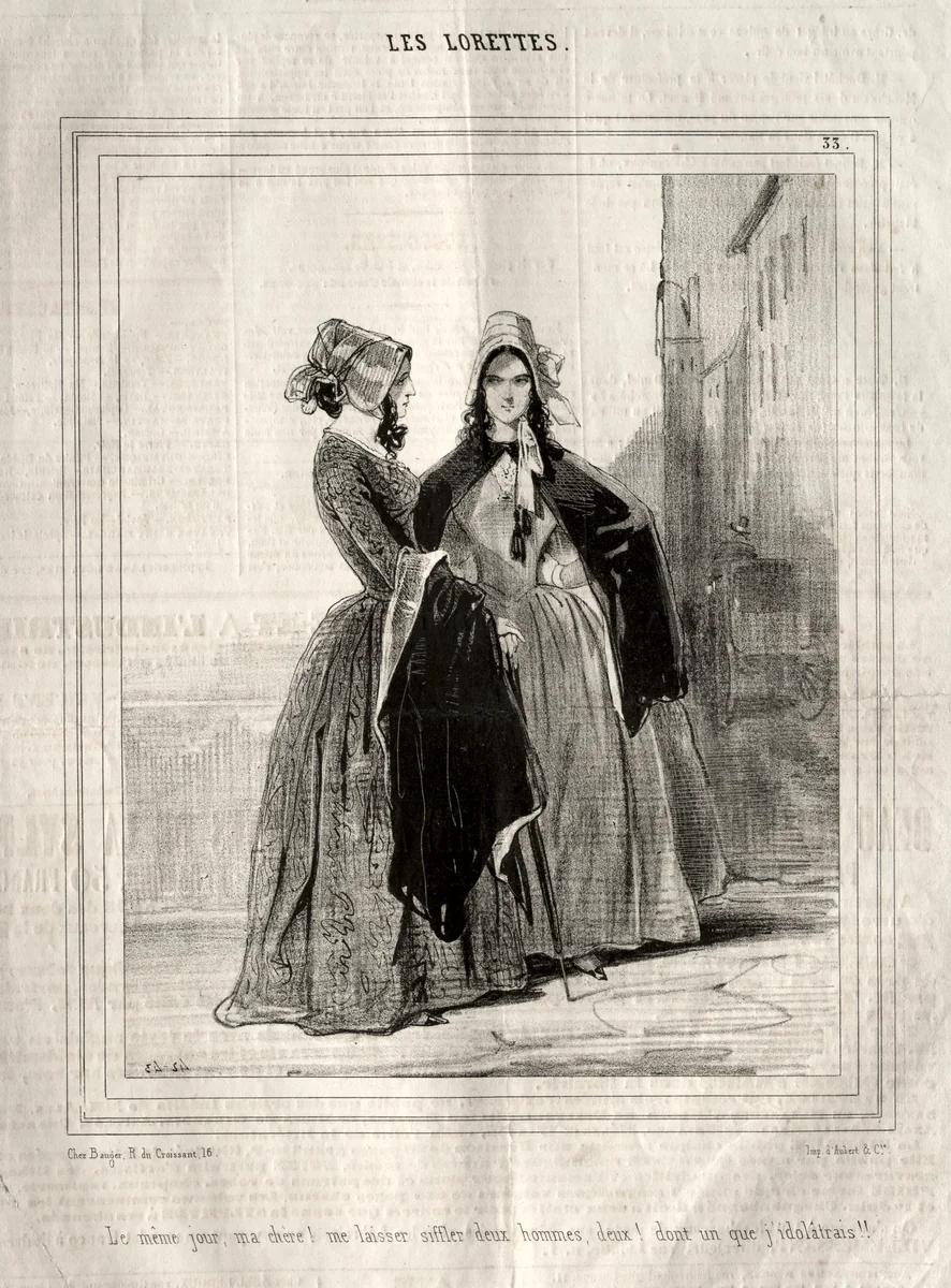 Les Lorettes by Paul Gavarni, print, 1842