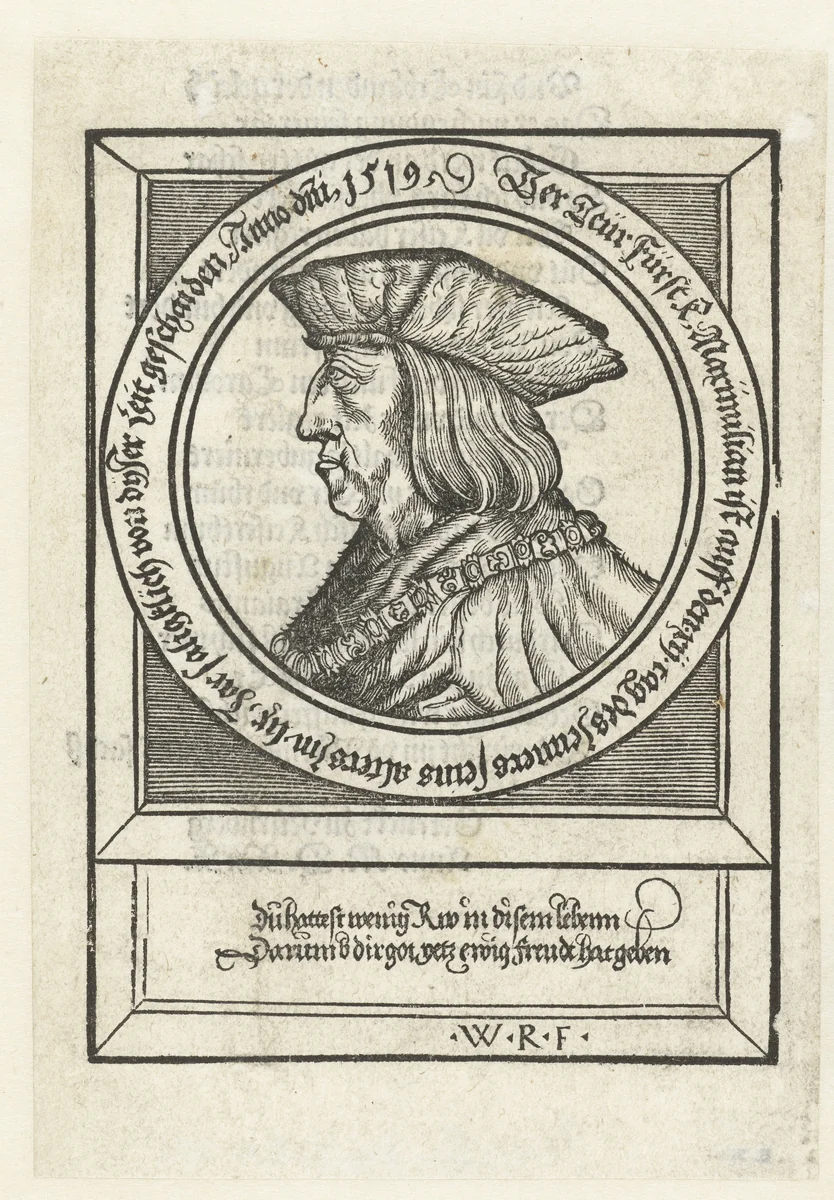 Portret van keizer Maximiliaan I by Unknown, print, 1519