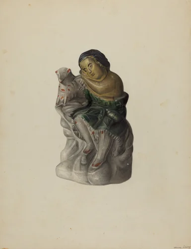 Pa. German Chalkware Mary and Her Lamb by Mina Lowry, index of american design, 1939