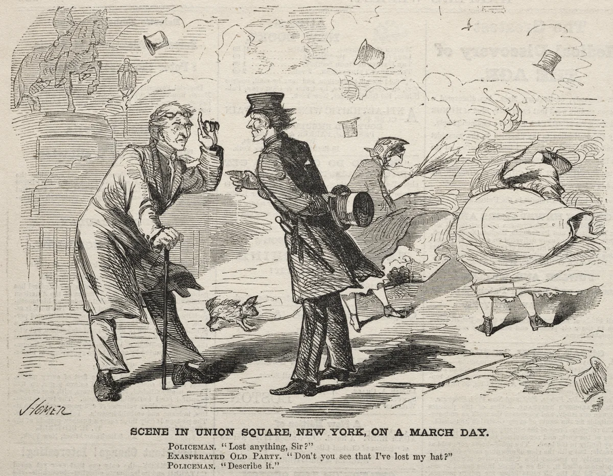 Scene in Union Square, New York, on a March Day by Winslow Homer, print, 1860