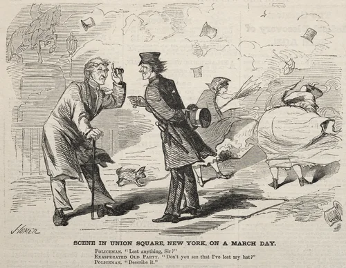 Scene in Union Square, New York, on a March Day by Winslow Homer, print, 1860