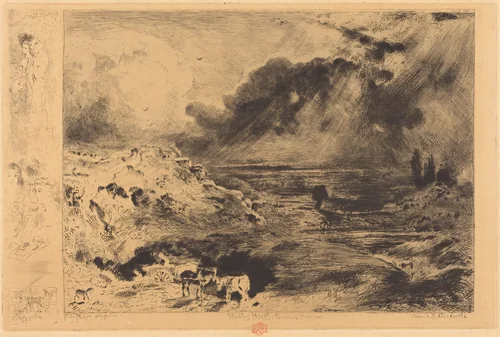 L'Orage (The Storm) by Félix-Hilaire Buhot, print, 1879