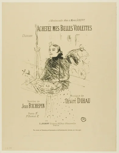 Buy my Pretty Violets, from Mélodies de Désiré Dihau by Henri de Toulouse-Lautrec, print, 1895