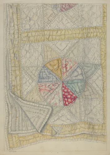 Pieced Quilt - "Star Pattern" by Maud M Holme, index of american design, 1938
