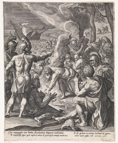 Paulus op Malta by Johann Sadeler, print, 1580-1581