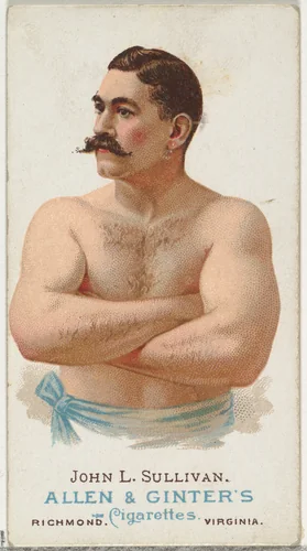 John L. Sullivan, Pugilist, from World's Champions, Series 1 (N28) for Allen & Ginter Cigarettes by Allen & Ginter, print, 1887