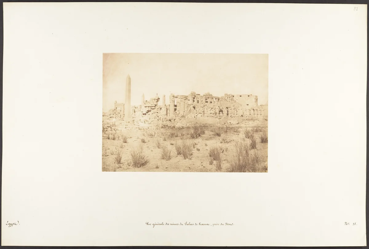 Vue générale des ruines du Palais de Karnac, prise du Nord by Maxime Du Camp, photograph, 1849-1850