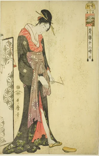 Hour of the Ox [2am] (Ushi no koku), from the series "The Twelve Hours in Yoshiwara (Seiro juni toki tsuzuki)" by Kitagawa Utamaro (喜多川歌麿), print, 1789-1799