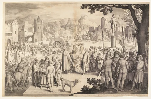 Shadrach, Meshach, and Abednego in the Burning Stove by Nicolaes de Bruyn, print, 1610