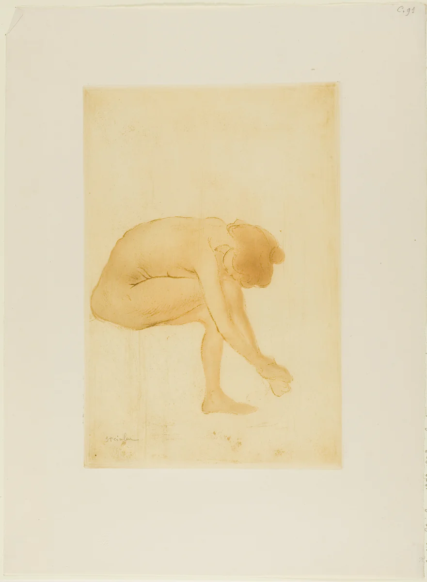 Seated Woman Drying Her Feet by Théophile Alexandre Steinlen, print, 1902