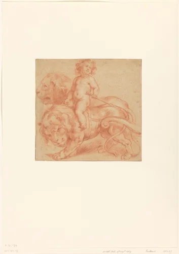 Studie voor de triomf der Goddelijke Liefde met amor by Unknown, drawing, 1587-1640