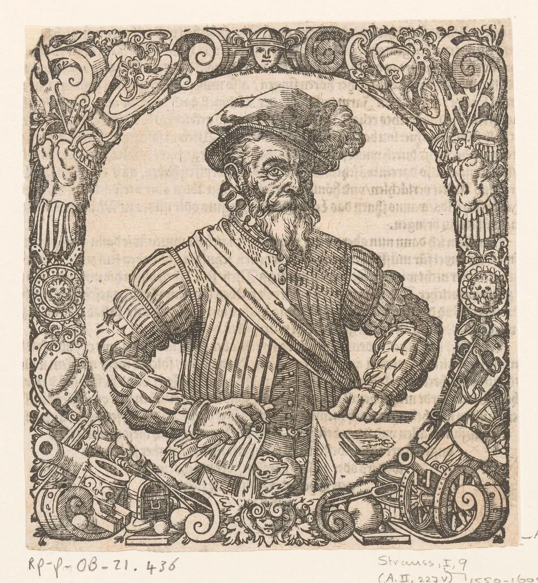 Portret van Leonhardt Fronsperger by Jost Amman, print, 1573