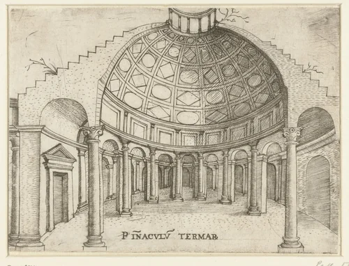 Vervallen klassiek gebouw by anonymous, print, 1500-1549