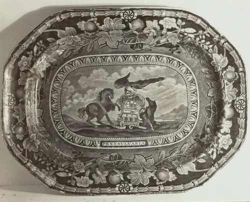 Platter - "Pennsylvania Arms" by Helmut Hiatt, index of american design, 1936