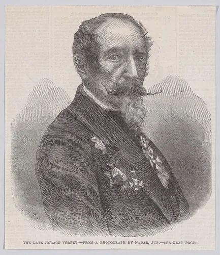 The Late Horace Vernet, from "Illustrated London News" by Nadar, print, 1863