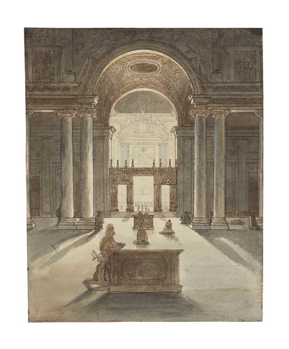 The Borghese Chapel in Santa Maria Maggiore, Rome by Jean-Auguste-Dominique Ingres, drawing, 1824