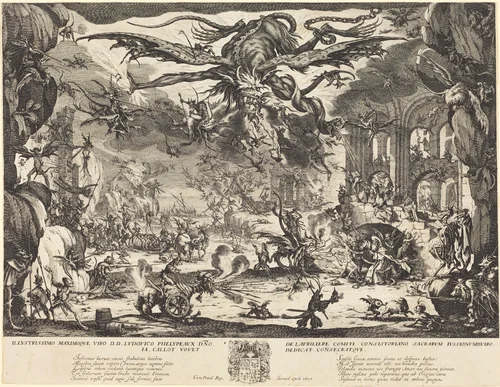 The Temptation of Saint Anthony [second version] by Jacques Callot, print, 1635
