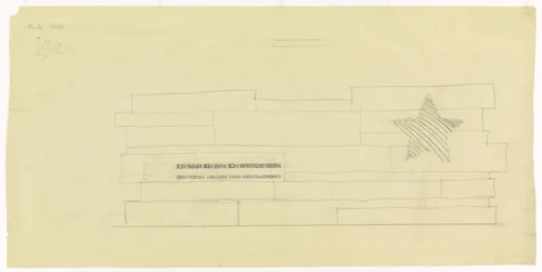 Monument to the November Revolution, Berlin-Lichtenberg, Germany, Lettering study by Ludwig Mies van der Rohe, mies van der rohe archive, 1926