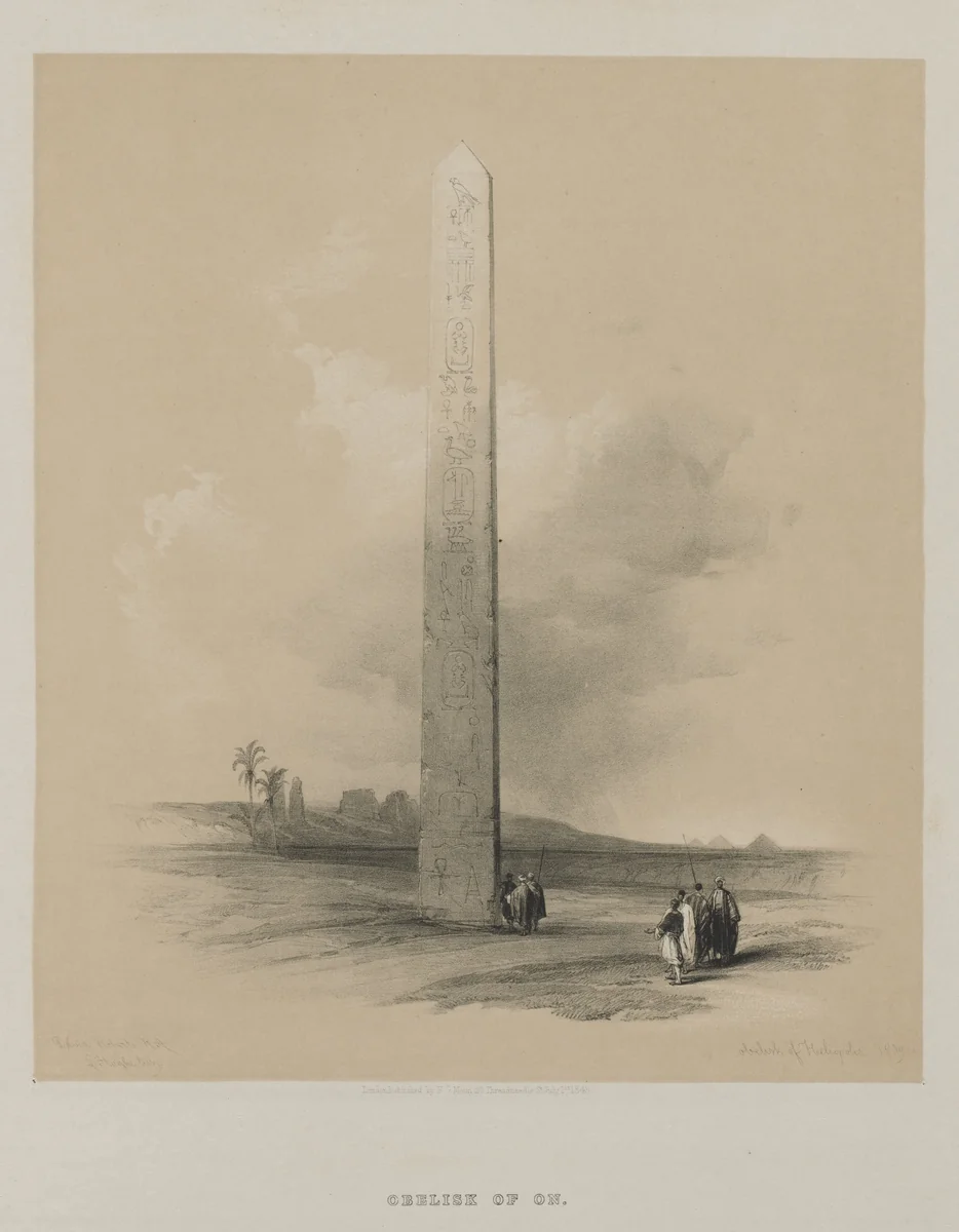 Egypt and Nubia, Volume II: Obelisk of Heliopolis by Louis Haghe, print, 1848