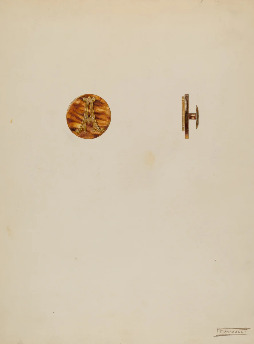 Cuff Button by Frank Fumagalli, index of american design, 1939