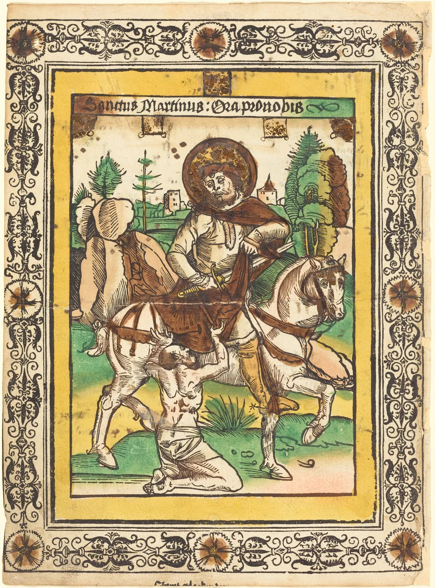 Saint Martin and the Beggar by German 15th Century, print, 1490