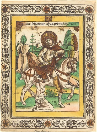 Saint Martin and the Beggar by German 15th Century, print, 1490