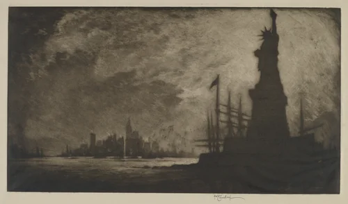 Hail America by Joseph Pennell, print, 1908