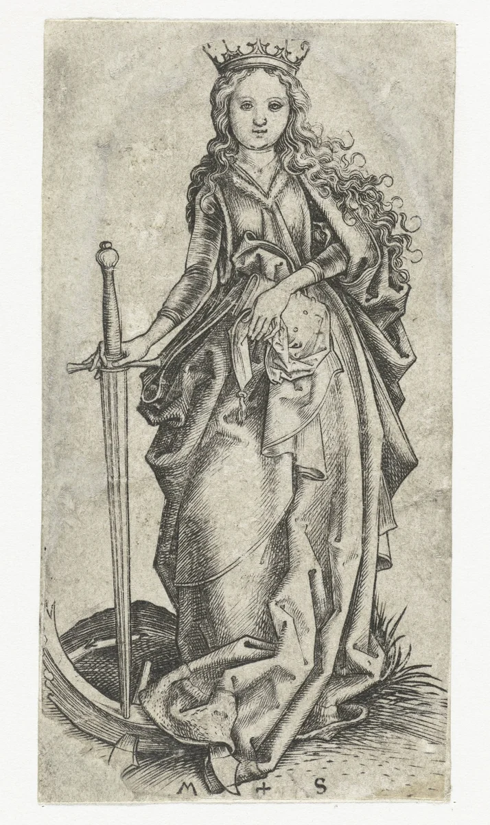 Heilige Catharina van Alexandrië by Unknown, print, 1470-1491
