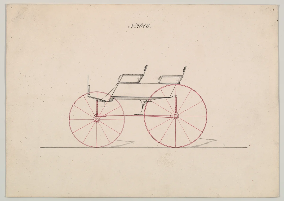 Design for Wagon, no. 910 by Brewster & Co., drawing, 1870