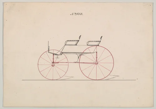Design for Wagon, no. 910 by Brewster & Co., drawing, 1870
