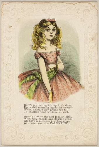 Here's a Greeting for My Little Dear (valentine) by Unknown Artist, other, 1860-1869