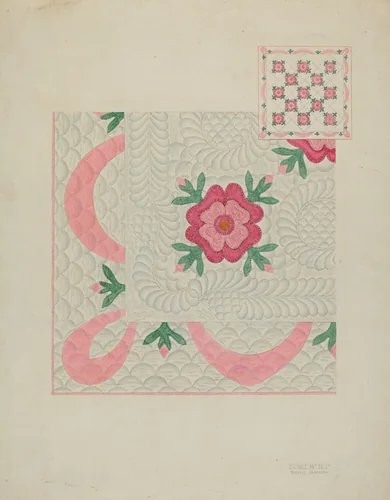 Quilt by Therkel Anderson, index of american design, 1936